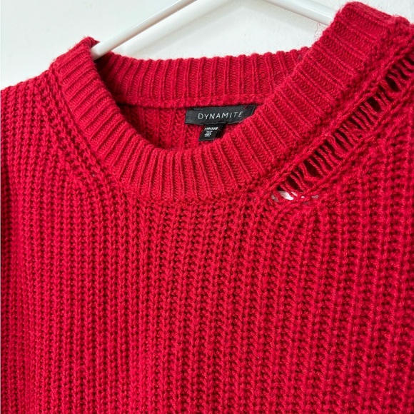 Dynamite Red Ribbed Sweater - Size XXS 🔥 - Picture 3 of 5